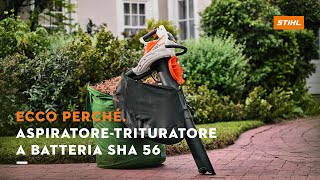 Soffiatore aspiratore e trituratore STIHL SHA 56 [upl. by Nnylkcaj]