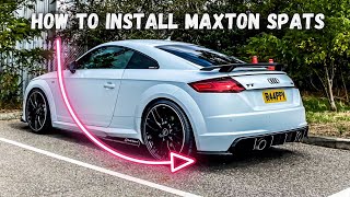 Audi TT MK3 Maxton Design rear side splitters custom installed around Rieger diffuser How to guide [upl. by Wilden]