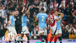 Arteta opts not to comment on Trossard red card at Manchester City [upl. by Neelyk]