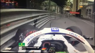 FP3 Mick Schumacher Crash  2021 Monaco Grand Prix [upl. by Schiff]