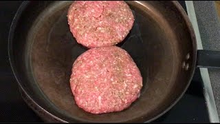 How to make a Cheesburger – Juicy Luzy – in a Carbon Steel Pan Pan made by Kockums Jernverk Sweden [upl. by Novart]