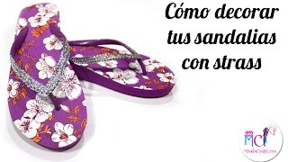 Sandalias con pedrería  Cómo decorarlas con Strass [upl. by Thgiwed]