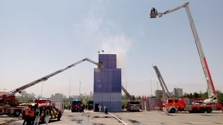 BOMBEROS DE CHILE  Ejercicio Gral del CB de Santiago en homenaje a Presidenta Bachelet [upl. by Aynom298]