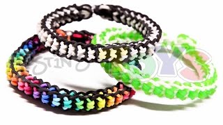 How to Make a Boxed Bow Bracelet  EASY design on the Rainbow Loom [upl. by Servetnick]