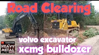 xcmg bulldozer  volvo excavator  road clearing [upl. by Annavoeg]