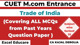 CUET Mcom Entrance  Past Year Subject wise MCQs  Trade of India  Class22  COQP08  DU  BHU [upl. by Namzzaj]