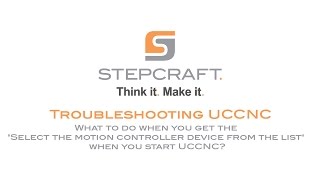 UCCNC Troubleshooting  Select the motion controller device from the list [upl. by Nobe]