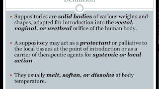 CNSP Lecture  Suppositories [upl. by Fong]