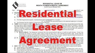 How to Complete The California Residential Lease MonthToMonth Rental Agreement [upl. by Sophi]