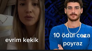 Survivor allstar yarışmacısı Evrim kekik poyraz a verilen 15 ödül cezası az ömür boyunca men olmali [upl. by Nilrak]