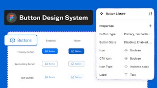 Buttons Design System How to Create a Button UI Library with variants and Component Properties [upl. by Airotal]