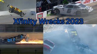 Nascar Xfinity Wrecks 2023 [upl. by Eneles]