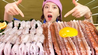 Mukbang ASMR 싱싱한 꼴뚜기회amp낙지다리 Fresh baby octopusbeka squid🦑Small OCTOPUS🐙Eatingshow Ssoyoung [upl. by Marianne]