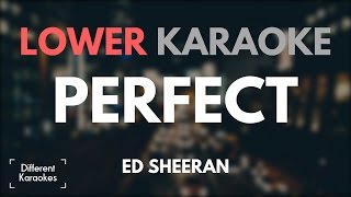 Ed Sheeran  Perfect LOWER Key Karaoke [upl. by Alacim295]