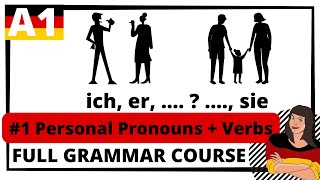 LEARN GERMAN FULL FREE COURSE  A1  Episode 1 Personalpronomen Verben Konjugation [upl. by Eigger]