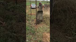 Installation of fence posts🗼 construction diy satisfying garden work landscape [upl. by Odnamra]