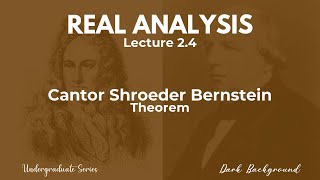 Real Analysis Lecture 24 CantorShroederBernstein Theorem [upl. by Jill266]