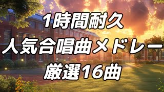 【作業用BGM】人気合唱曲メドレー16曲  歌詞付き【1時間耐久】 合唱 合唱曲 合唱メドレー 合唱コン 卒業ソング [upl. by Pish]