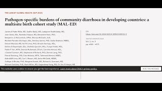 Pathogenspecific burdens of community diarrhoea in developing countries a multisite  RTCLTV [upl. by Hilaire]