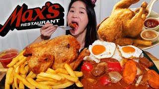 Maxs Famous Fried Chicken Mukbang Filipino Food Beef Caldereta Stew  Pinoy Food ASMR Eating [upl. by Maer674]