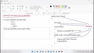 Identifiers In Java Day 14 By Kishan [upl. by Hannahs]