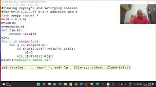 Cayleys table in python [upl. by Mccartan]