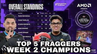 Upthrust Esports Points Table  Week 2 Champions  Top 5 Fraggers  India Series Tournament Live [upl. by Elokkin]