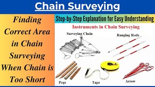 Finding Correct Area in Chain Surveying When Chain used is Too Short Solved Problem [upl. by Arlo]