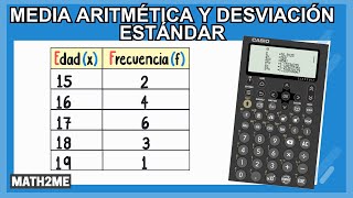 Media aritmética y desviación estándar con tabla de frecuencias y calculadora [upl. by Leinoto828]