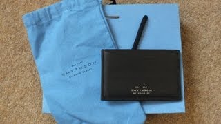 SMYTHSON OF BOND STREET NATURAL LEATHER CARD CASE WALLET CREDIT  DEBIT  BUSINESS CARDS ETC [upl. by Ahsieym]