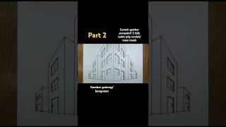 Tutor gambar perspektif 2 titik paling mudah amp simple  gambar gedung2 simple youtubeshort [upl. by Negaem765]