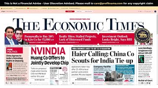 22 October 2024  The Economic Times Newspaper  Profitnama  Daily Finance amp Business News Analysis [upl. by Nyledaj105]