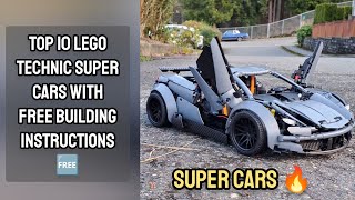 Top 10 LEGO Technic Super Cars With Free Building Instructions 🆓 [upl. by Corley]