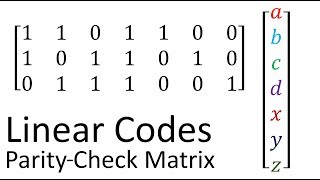 Error Correcting Codes 2c Linear Codes  ParityCheck Matrix [upl. by Ydrah417]