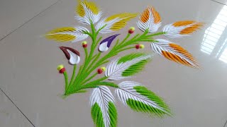 Very easy and attractive rangoli design by Jyoti Raut Rangoli [upl. by Lemak]