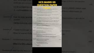 hpsc hcs mains exam GS question paper today haryanaexamnews hpsc shorts hcs [upl. by Elda]