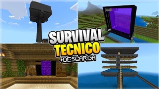 DESCARGA ESTE INCREÍBLE SURVIVAL TÉCNICO PARA MINECRAFT BEDROCK 119 [upl. by Schaffel]