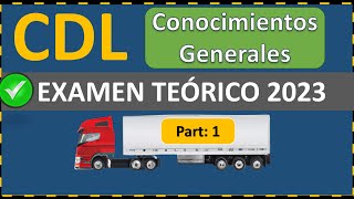 EXAMEN TEÓRICO 2023 CDL Conocimientos Generales Licencia de conducir Camiones en USA [upl. by Aicilana]