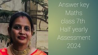 Answer key Maths class 7th Half yearly Assessment 2024education exam hbse [upl. by Redmund382]