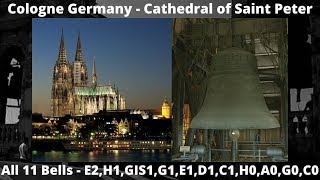 Cologne Cathedral Kölner Dom  Plenum of 11 Bells The Sound of Each Bell amp All Bells Ringing 🔔 [upl. by Ydne993]