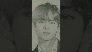 Kim Taehyung drawing bts btsarmy kpop army v 1millionviews drawing art kimtaehyung [upl. by Mcclees11]