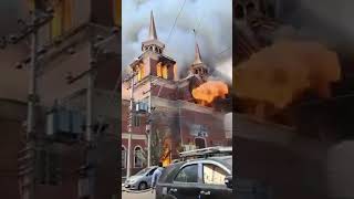 Historic Catholic Church in Chile collapses [upl. by Willms684]