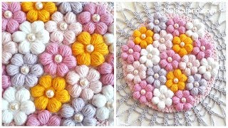 CROCHET Flower EASY tutorial DIY 3d crochet flowers [upl. by Linus]