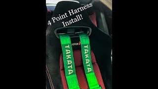 Takata 4 Point Harness Install Civic Type R FN2 [upl. by Capp302]