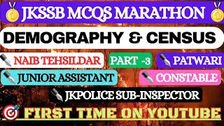 MCQS On DemographyCensus Its Feature amp Functions Part  3 for All JKSSB UPCOMING EXAMS [upl. by Dolphin]