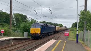 1Z76 Northern Belle for York passing Longniddry station 57314 Conwy Castle tnt 47812 7 June 22’ [upl. by Adaminah]