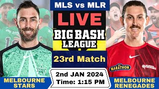 Live Melbourne Stars vs Melbourne Renegades  MLS vs MLR Live 23rd Match T20 Big Bash League 202324 [upl. by Tirza57]