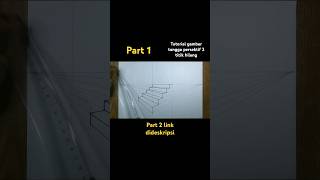 tutorial gambar perspektif 2 titik hilang  gambar tangga 1 arah  youtubeshort  PART 1 [upl. by Mota]