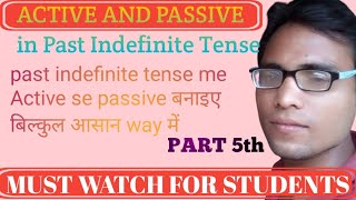 ⭐Active and passive in Past Indefinite TenseActive se passive kaise banate haiMSdksir [upl. by Ninaj]