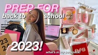 PREP WITH ME FOR BACK TO SCHOOL 2023 sephora target amazon  what’s in my backpack etc [upl. by Matias]